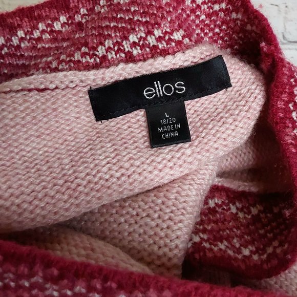 'ELLOS' TIE~WAIST CARDIGAN WRAP AZTEC CONTRASTING TRIM SOFT, ADJUSTABLE SWEATER - Picture 6 of 15